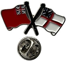 Red Ensign & White Ensign Pin badge Flag Friendship Small metal Lapel Pin Badge