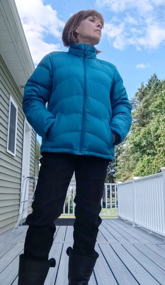 Lands End Down Blue Aqua Turquoise Puffer Coat Jacket Lands End Down Blue Aqua Turquoise Puffer Coat Jacket