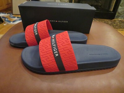 NWT Mens Blue Red Tommy Hilfiger Reid Sandals, 13