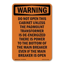 Do Not Open This Cabinet ANSI Warning Sign Metal Plastic Decal