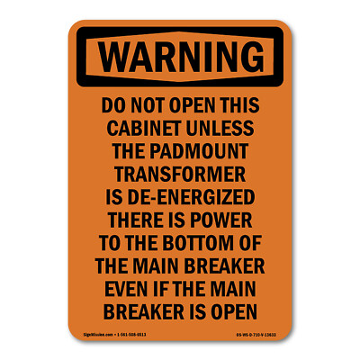 Do Not Open This Cabinet ANSI Warning Sign Metal Plastic Decal
