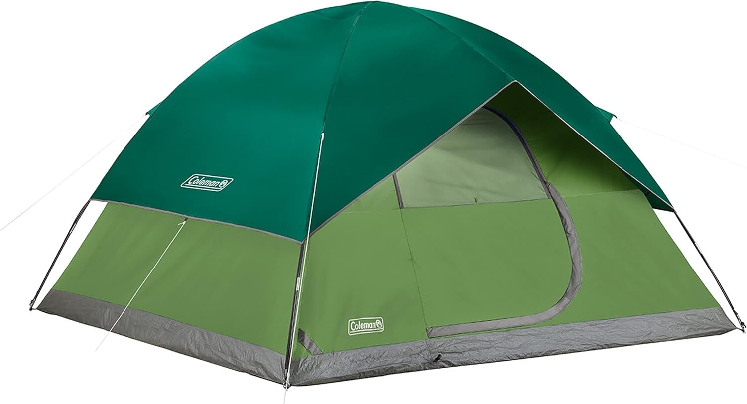 Coleman Sundome 6 Person Camping Tent 10 ft x 10 ft, Easy Setup, Spruce Green