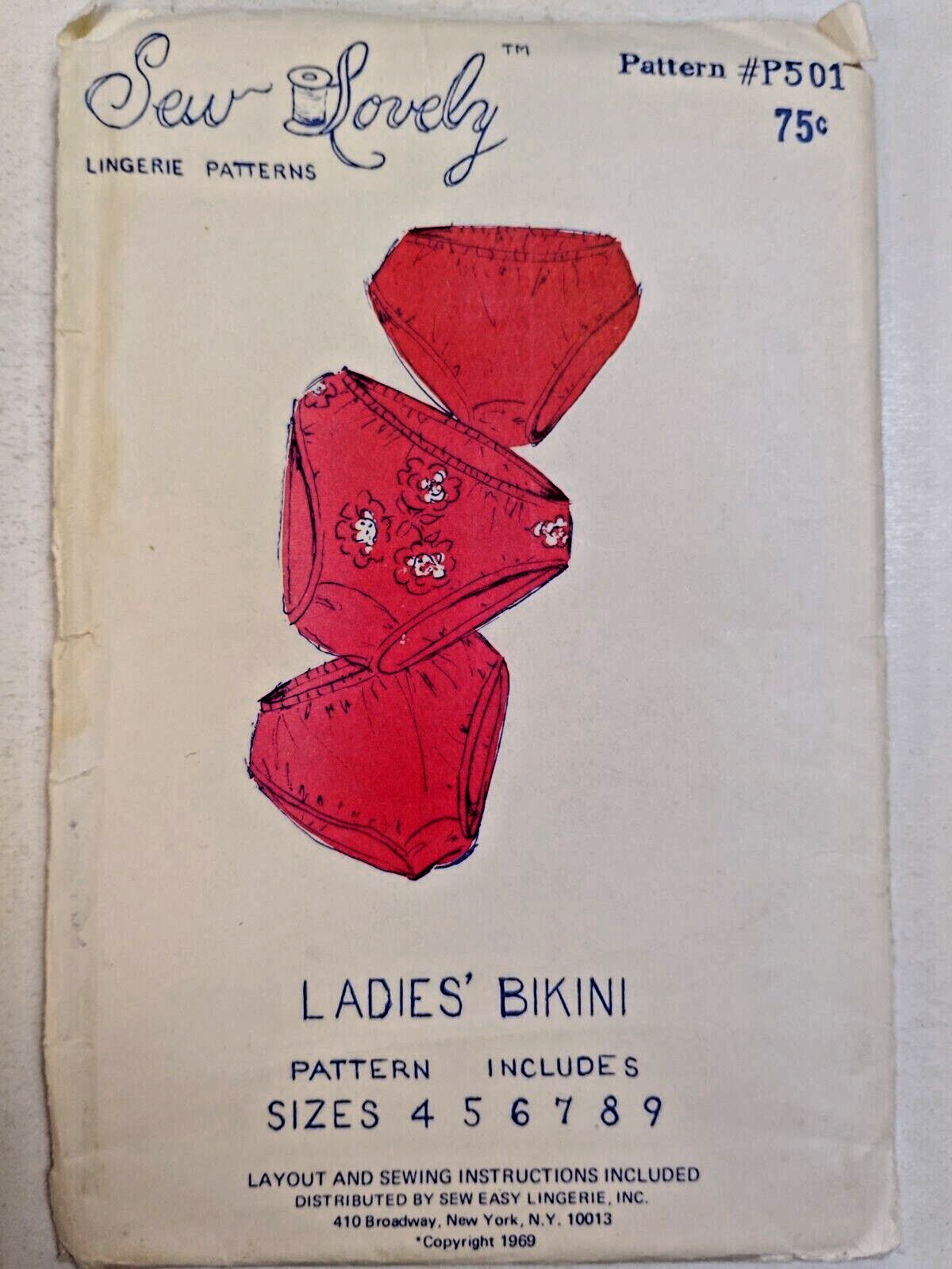 Bikini Underwear Panties 4 5 6 7 8 9 Sew Lovely P501 Sewing Pattern VTG Lingerie-image