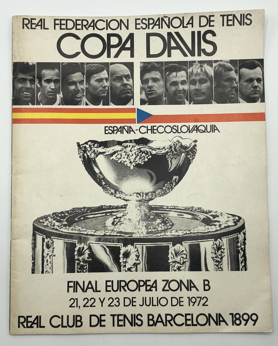DAVIS CUP TENNIS PROGRAM SPAIN VS CZECHOSLOVAKIA BARCELONA 1972