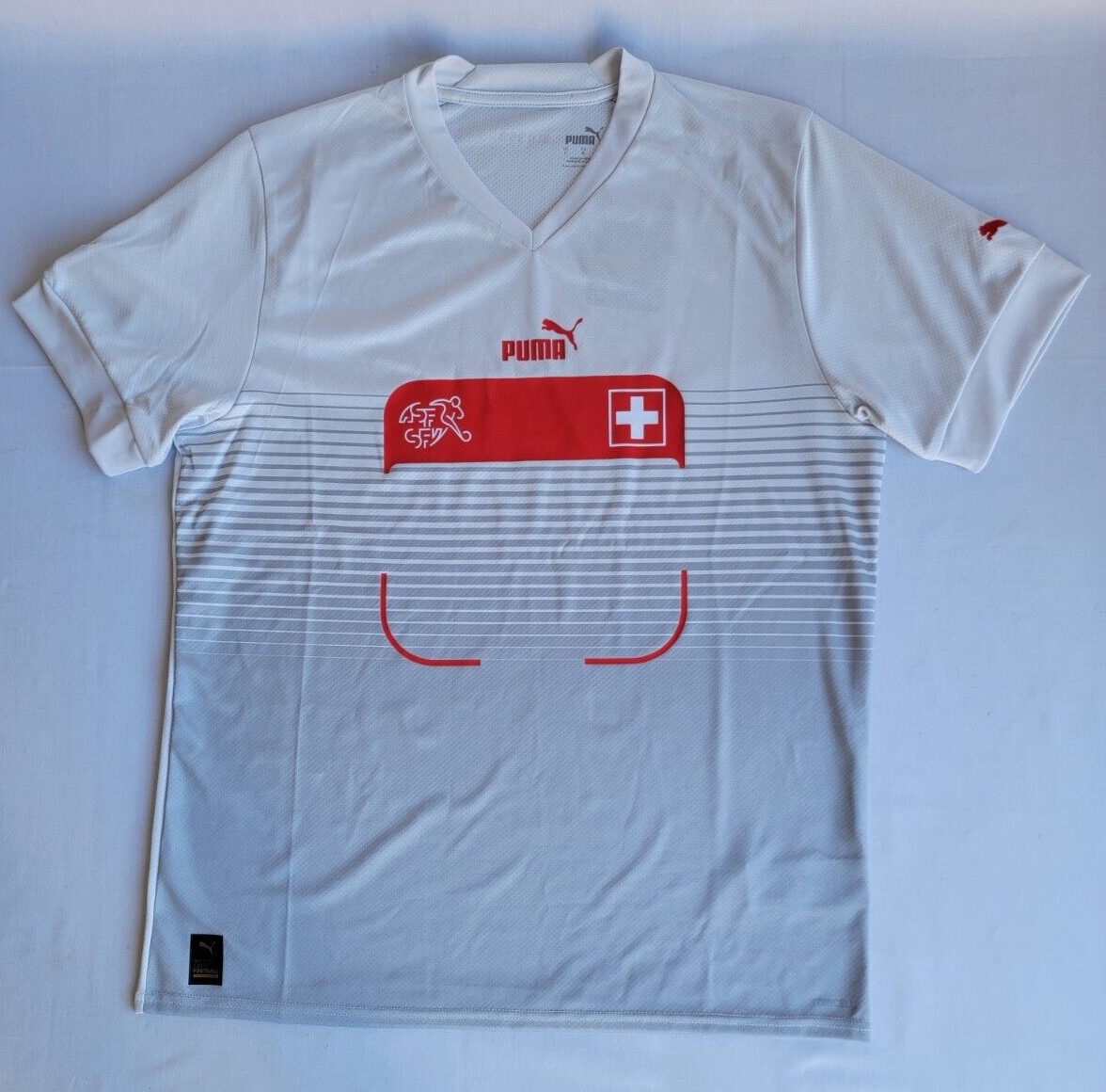 Mens Size L Grey Puma Switzerland SFV Away 2022 Replica Soccer