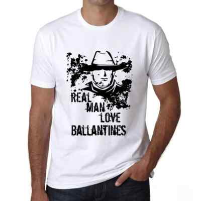 ULTRABASIC Homme T-Shirt Les Vrais Hommes Aiment Les Ballantines Real Men