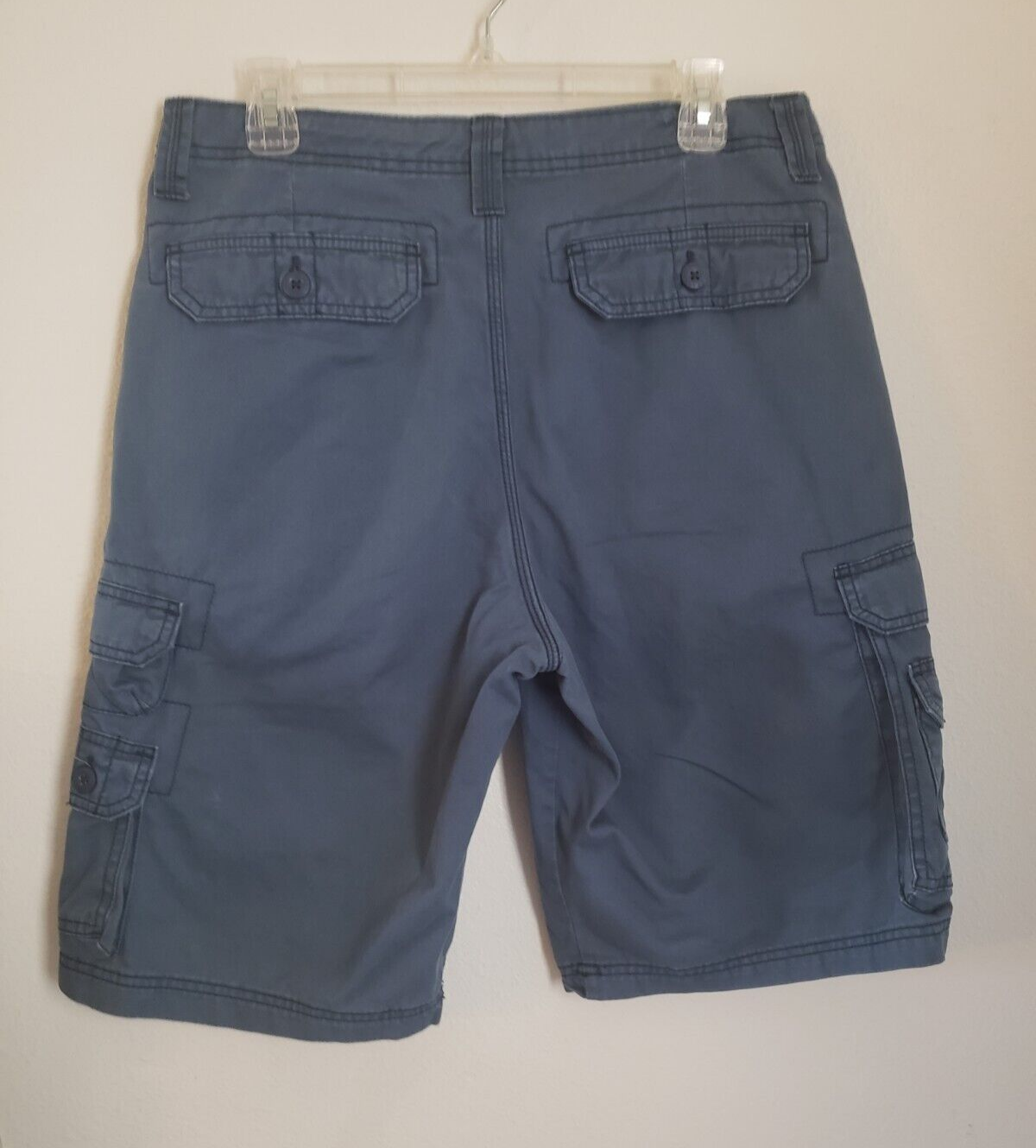 Men's Lee Dungarees Cargo Shorts 100 Cotton Blue Size 32 logo buttons