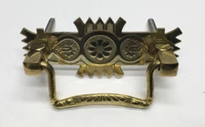 NOS Eastlake Victorian Style Nickle Plated Brass Drawer Pull N-0805