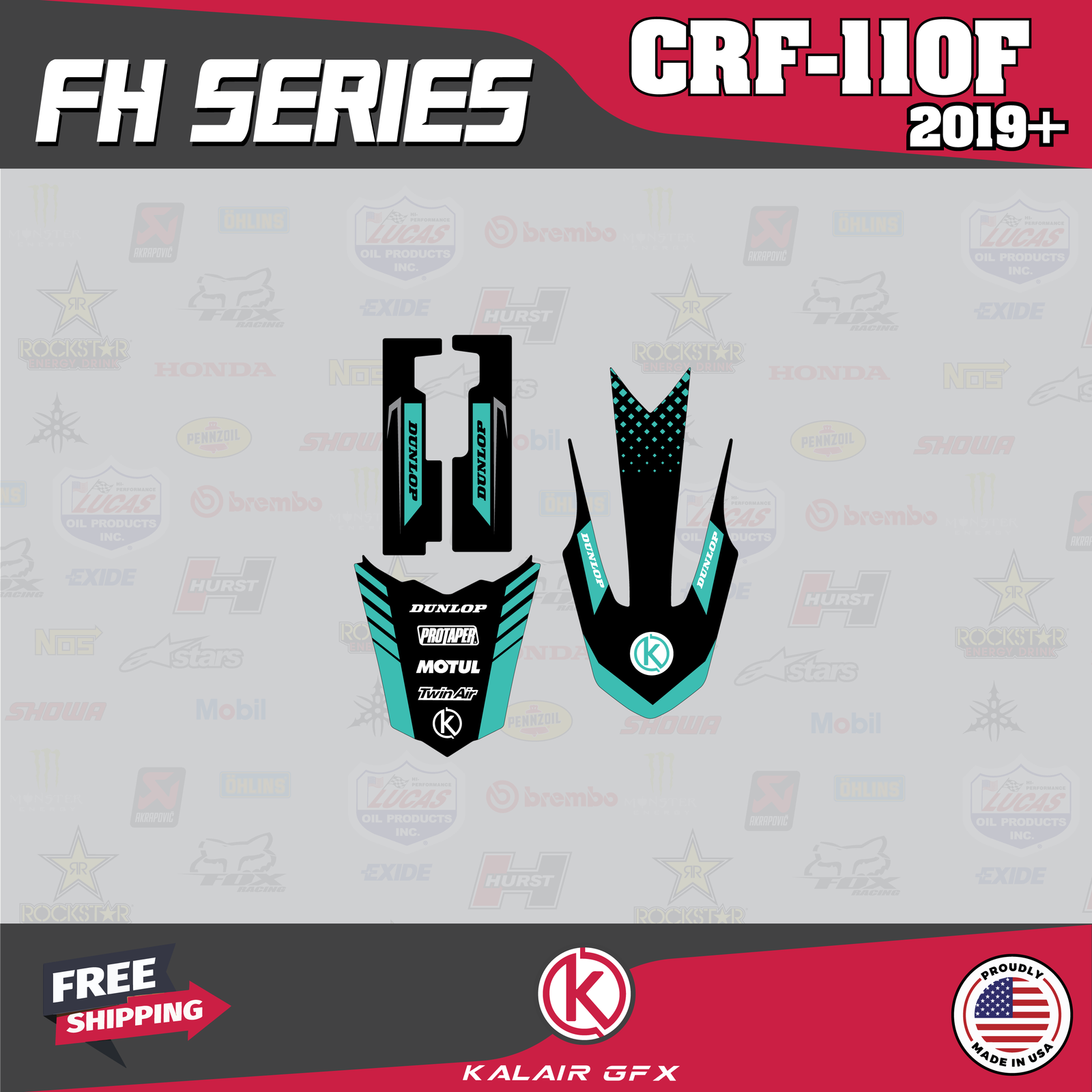 ACERBIS FULL PLASTICS KIT GREEN 4 HONDA CRF 110F 2019 19 2020 20 2021 21 2022 22