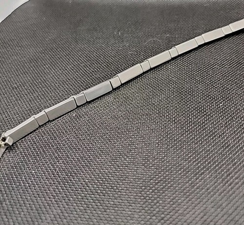 Bar Link Bracelet 925 Sterling Silver 7" Solid 32.7 grams Modern Style - Picture 8 of 14
