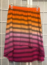 Childrens Place Girls Skirt Size 10-12 MULTI COLOR HI/LOf Hem SKIRT