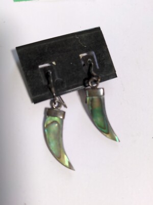 Pretty Colourful Dangling Loop Horn Earring 925 Sterling Silver Multiple Colours