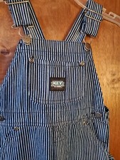 Key Boys Size 18 Month Toddler Railroad Blue Stripe Cotton Carpenter Bib Overall