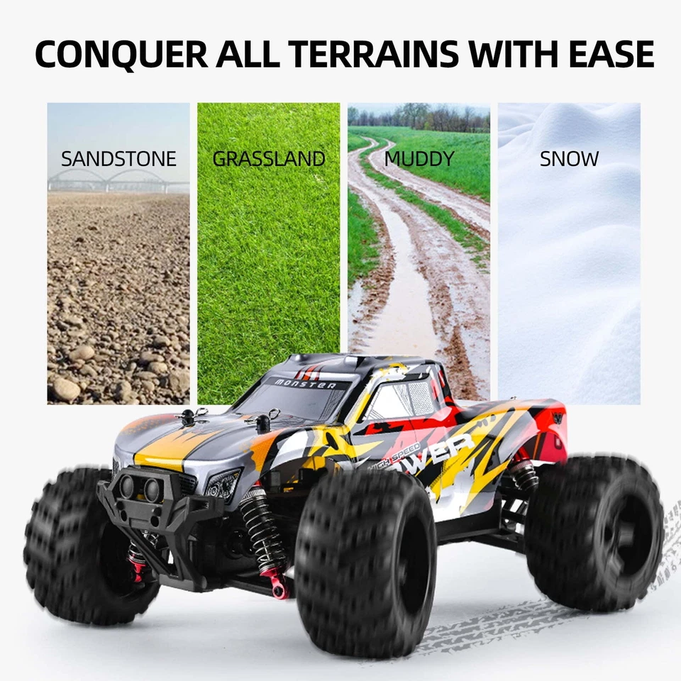 1610 High-Speed 4WD Monster RC Truck Off-Road & All-Terrains Ready to Run, Red - Image 2 of 4