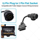 13 Pin Plug to 7 Pin Flat Socket For Trailer Adaptor Caravan Wiring Connector