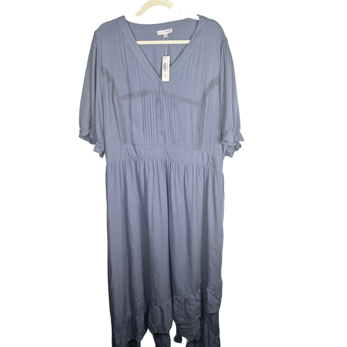 Baltic Born Hannah Midi Dress Dusty Blue New NWT Women's Plus 3XL Pockets  Long | eBay