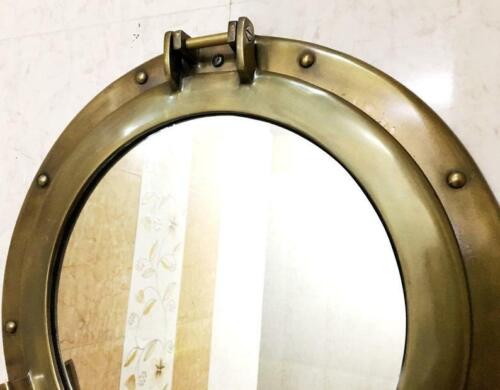 12" Brass Porthole Mirror Nautical Wall Decor Large Working Ship Cabin Window - Picture 5 of 6