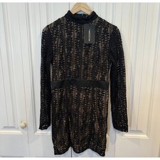PrettyLittleThing Black Lace Dress Size 12