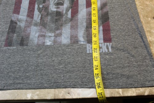 Rocky Shirt Mens Medium Gray American Flag Athletic Tee Movie Graphic Stallone - Picture 5 of 8