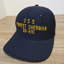 Vintage USS Forrest Sherman Hat DD-931 Bartlett USA Made L/XL Snapback OSFM Cap