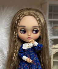 Custom Blythe Doll Ash Blonde Braid Hair Hand-painted Faceup Neck Joint OOAK