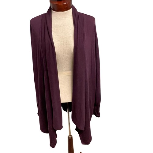 Athleta Pranayama Purple Open Cardigan Draped Long Sleeve Athleisure Size Large
