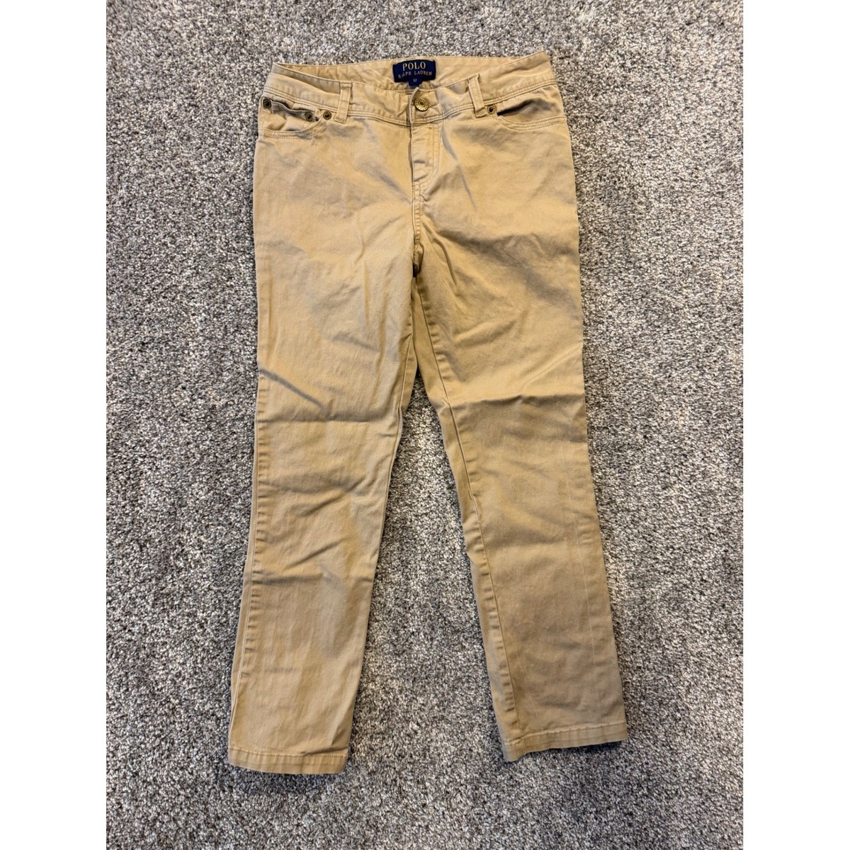 Polo Ralph Lauren Girls Khaki Pants Size 12 Pink Pony Casual