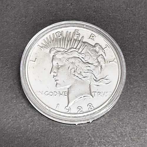 1923 P Peace Dollar - AU - Circulated 90% Silver Coin - Philadelphia Mint
