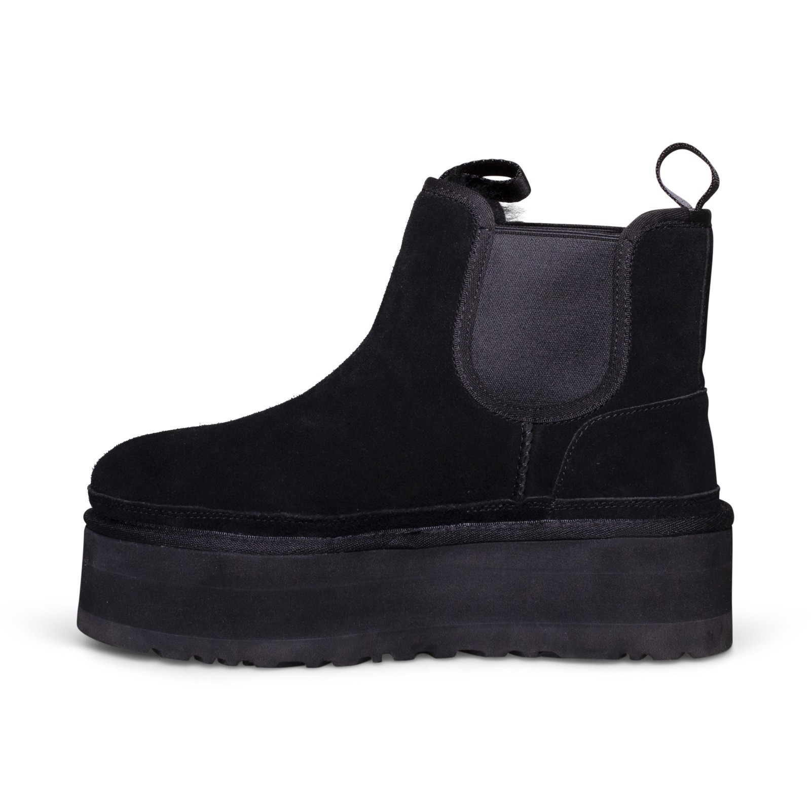 UGG NEUMEL PLATFORM CHELSEA BLACK SUEDE SHEARLING WOMEN'S BOOTS SIZE US 10 NEW image 4