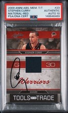 2009 Panini Absolute #23 Stephen Curry Rookie Material Red /249 Psa/Dna Auto 10