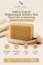 Nura Skin Saffron Soap Bar Brightening Moisturising Gentle Sensitive Skin 80g