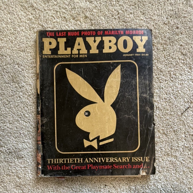 Playboy Magazine Jan 1984 30th Anniversary Marilyn Monroe Black Gold Good VTG