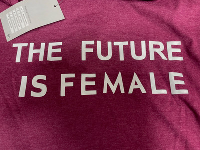 THE FUTURE IS FEMALE Women's XXL MAROON Tee Graphic T-Shirt - NEW