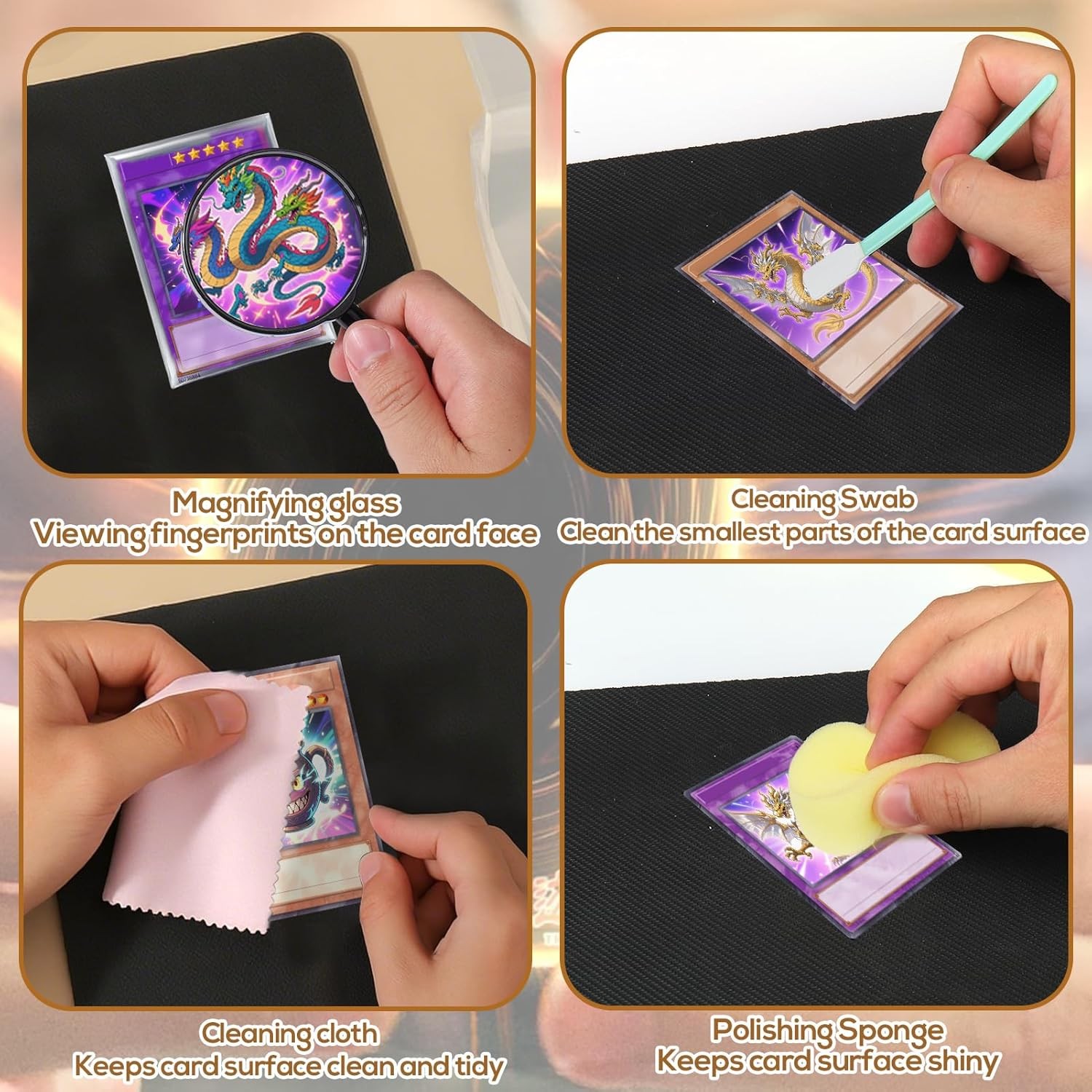 XANGNIER 145 Pcs Card Cleaning Kit,Trading Sports Card Repair and Care Tool Kit 