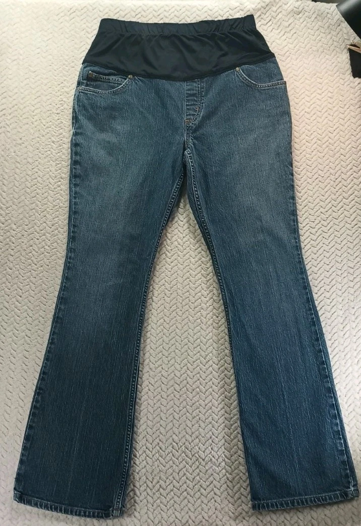 Jeans De Maternité Liz Lange - Femme, Taille 4, Bleu Denim Délavé, Jambe Droite, Neuf