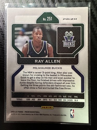 2021-22 Panini Prizm #251 Ray Allen Green - Picture 2 of 2