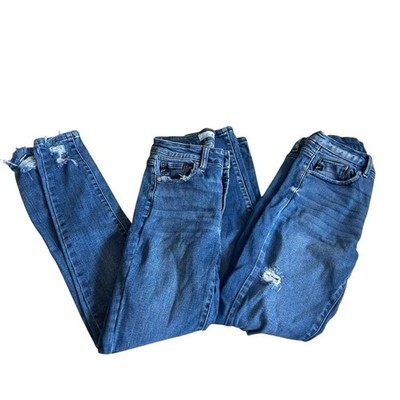 Lot of 2 Kancan Distressed Skinny Jeans Size 5/26