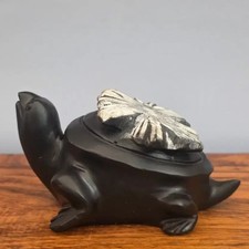 Chinese Chrysanthemum Fossil Turtle Mineral Sample Official