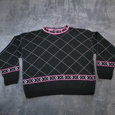 Vtg 80s Maute Claire Aztec Style Ski Sweater Acrylic Knit Large Outdoor Camp
