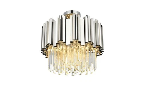Elegant Lighting Willow 16" Flush Mount in Chrome - Picture 3 of 8