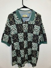 Vintage Shirt St John’s Bay Men’s XLT Polo Heavyweight Cotton Tribal Pattern