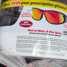 BattleVision Wrap Arounds Unisex Sunglasses - Black/Orange 15961