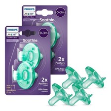 2 Packs Philips Avent Soothie Paclfler Green Newborn 0-3m pacifier