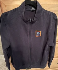 ALDI Gear Women's Black Zippered JACKET Aldi Logo 80% Cotton Size Medium