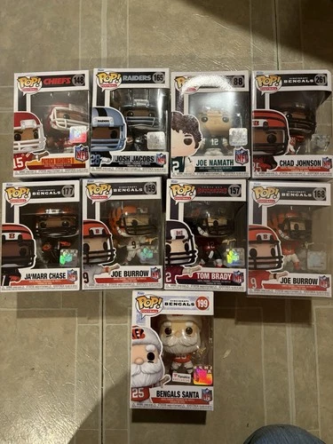 Funko Pop! Vinyl NFL Football Figures Lot Chiefs Raiders Bengals Patriots