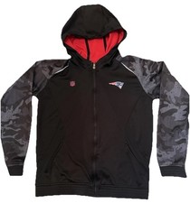 NFL New England Patriots Hoodie Sweatshirt Black Zipper Youth Large