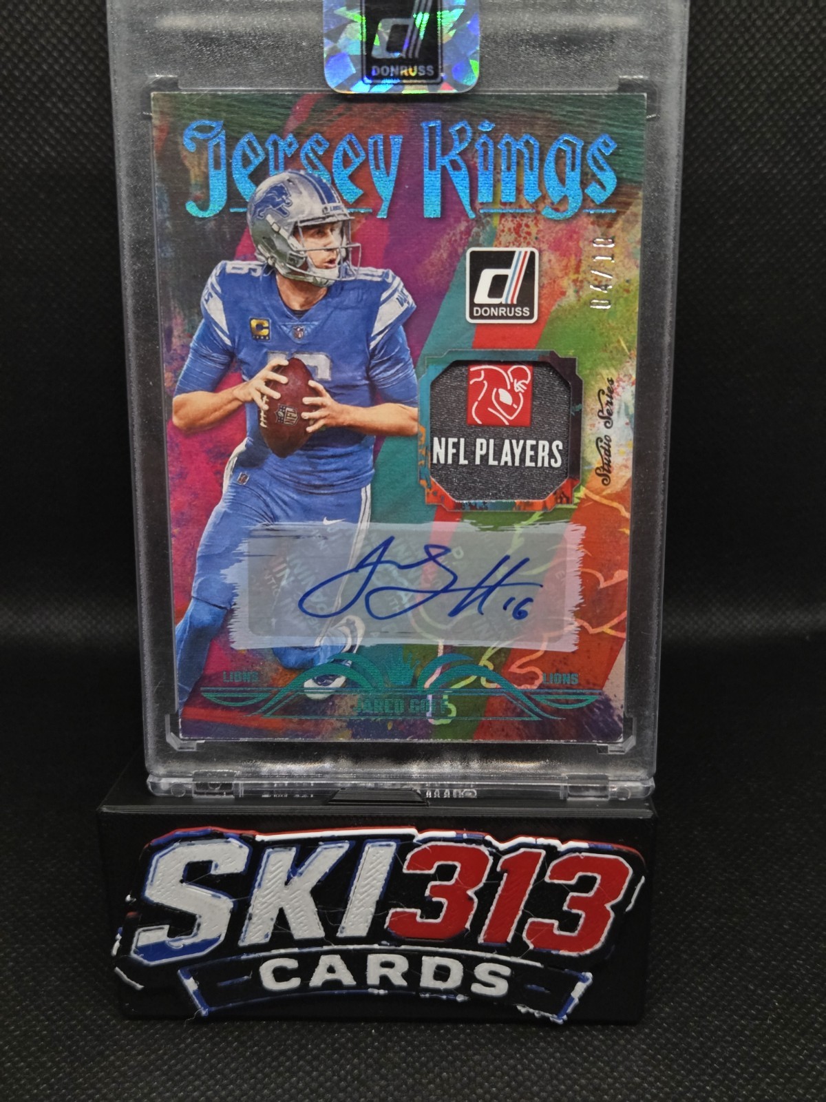 Panini 2023 Donruss Jared Goff NFL Laundry Tag Auto /10 - Jersey Kings - Lions