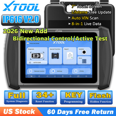XTOOL IP616 V2.0 Bi-directional OBD2 Scanner Full System Diagnostic Tool Key Fob