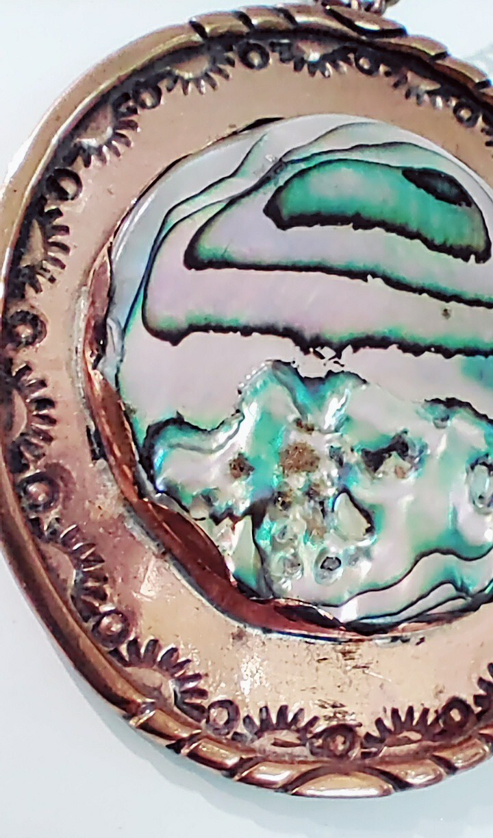 Copper Medallion Abalone Shell & Necklace - image 14