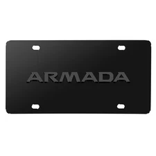 Nissan Armada 3D Dark Gray Logo on Black Stainless Steel License Plate